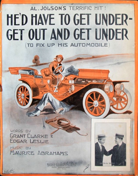 Al Jolson "He'd have to get under to fix up his Automobile" Songmap 1913 (3489)